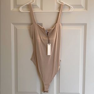 M | NWT Nude Tan Beige Bodysuit
